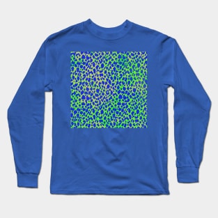 Blue on Green Animal Print Long Sleeve T-Shirt